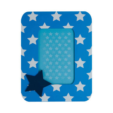 Orsina Kids Star Design Photo Frame – Blue Wooden Nursery Wall Decor