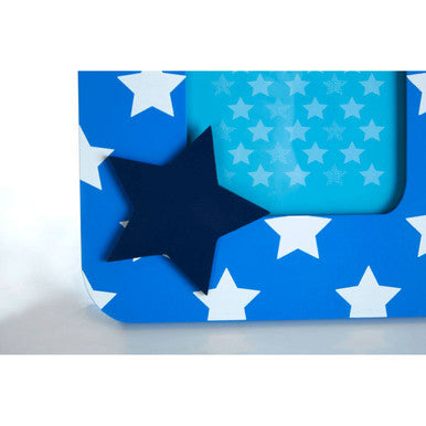 Orsina Kids Star Design Photo Frame – Blue Wooden Nursery Wall Decor