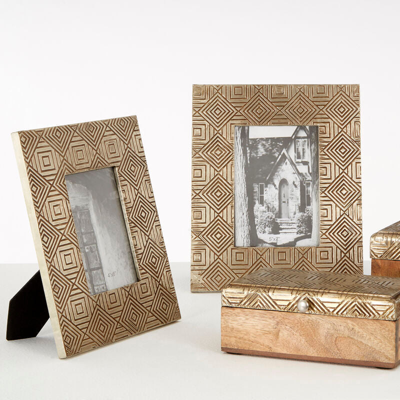 Orsina Bowerbird Tribal 5x7 Photo Frame – Boho Patterned Picture Frame