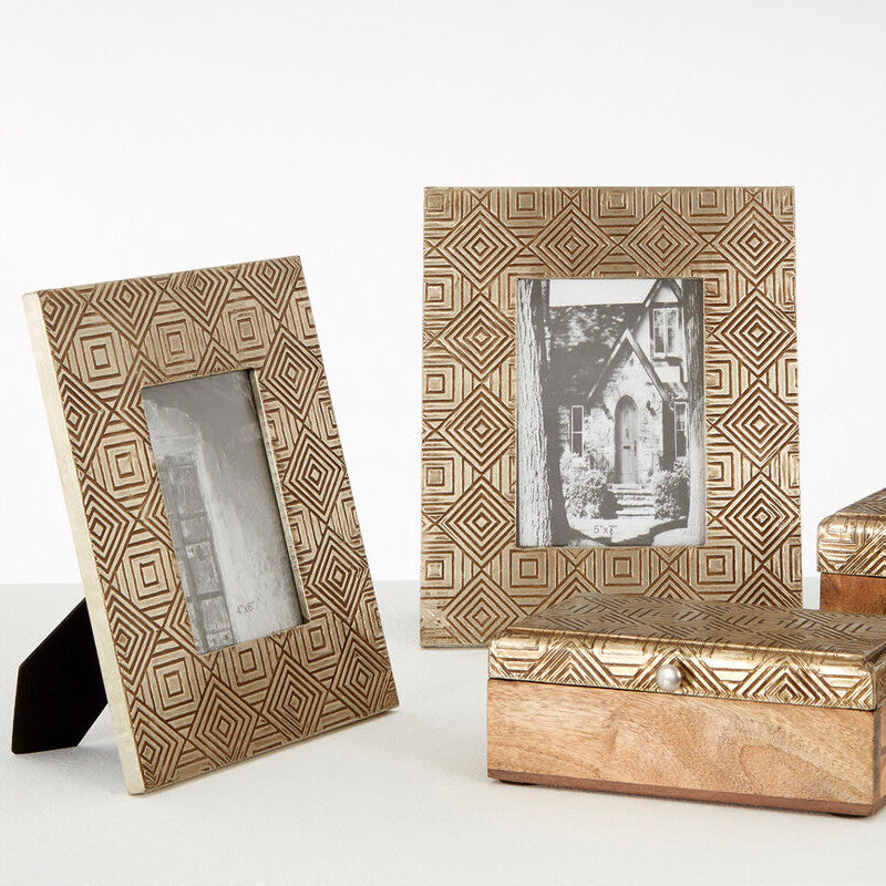 Orsina Bowerbird Tribal 4x6 Photo Frame – Boho Decorative Picture Frame