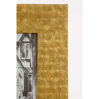 Orsina Bowerbird Gold Disc Photo Frame – 5x7 Metallic Tabletop Decor