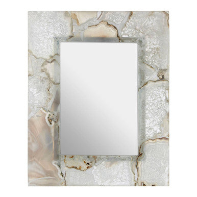 Orsina Bowerbird White Agate Photo Frame – 5x7 Modern Luxury Decor