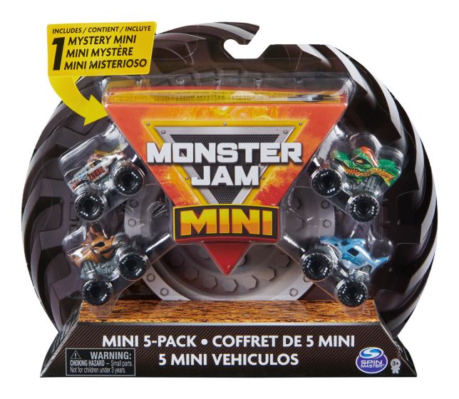 Monster Jam Minis 5-Pack – 1:87 Scale Diecast Mini Monster Trucks