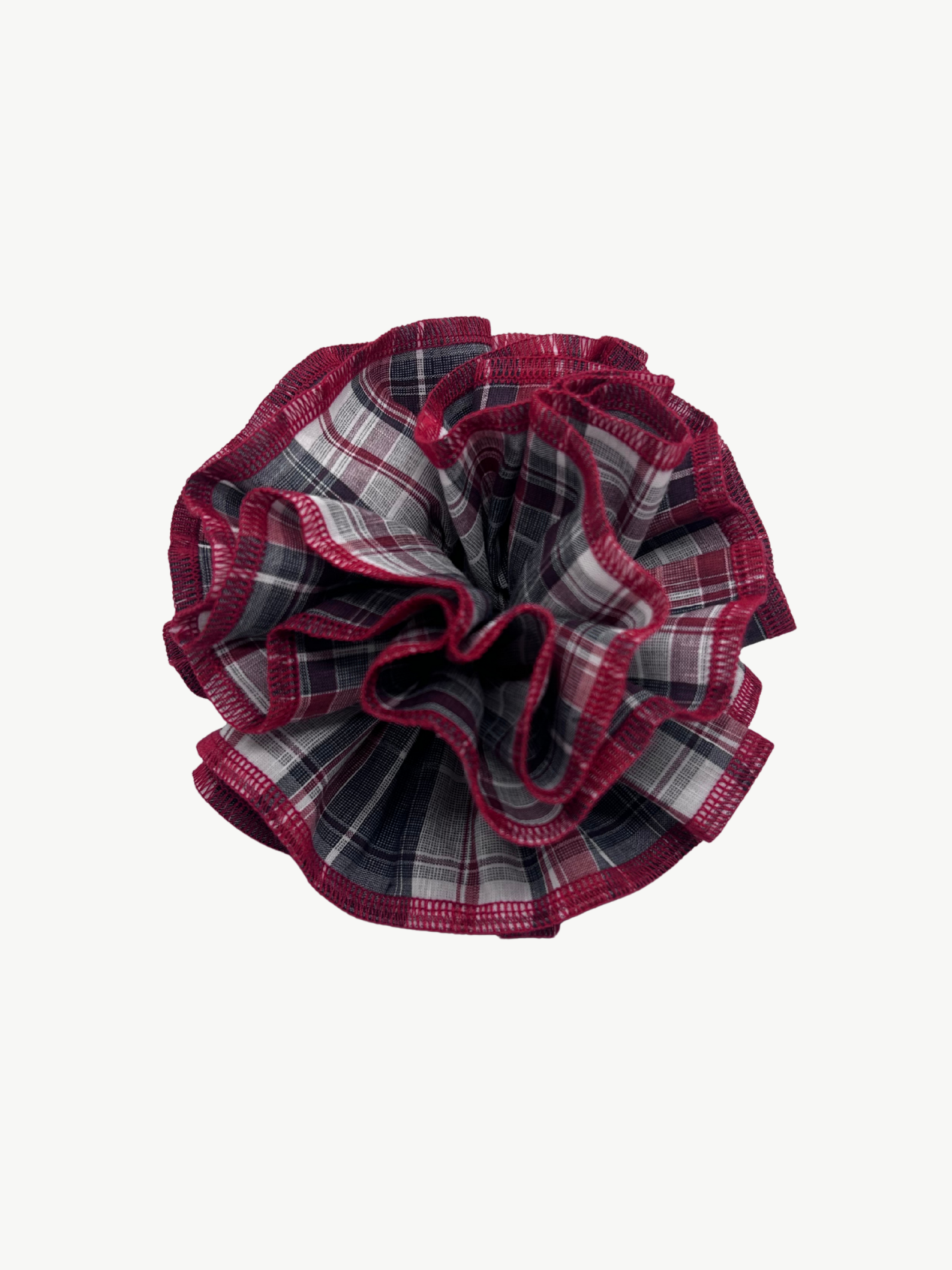 No More Nobody Azaria Organic Linen Scrunchie – Black & Red Check