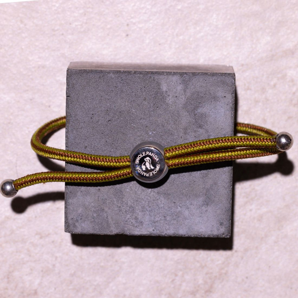 Swole Panda Recycled Rope Bracelet – Khaki & Brown Stripe Unisex