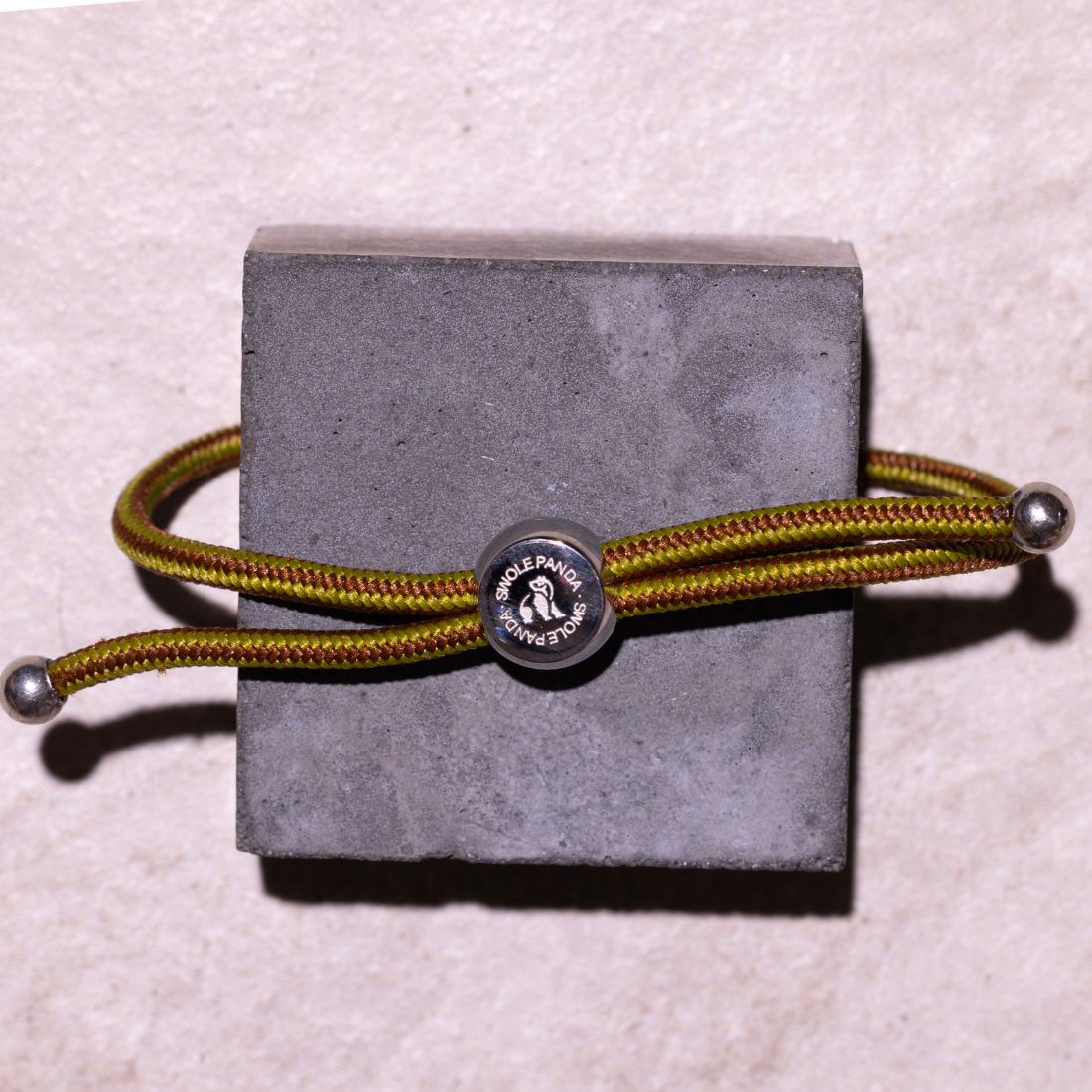 Swole Panda Recycled Rope Bracelet – Khaki & Brown Stripe Unisex