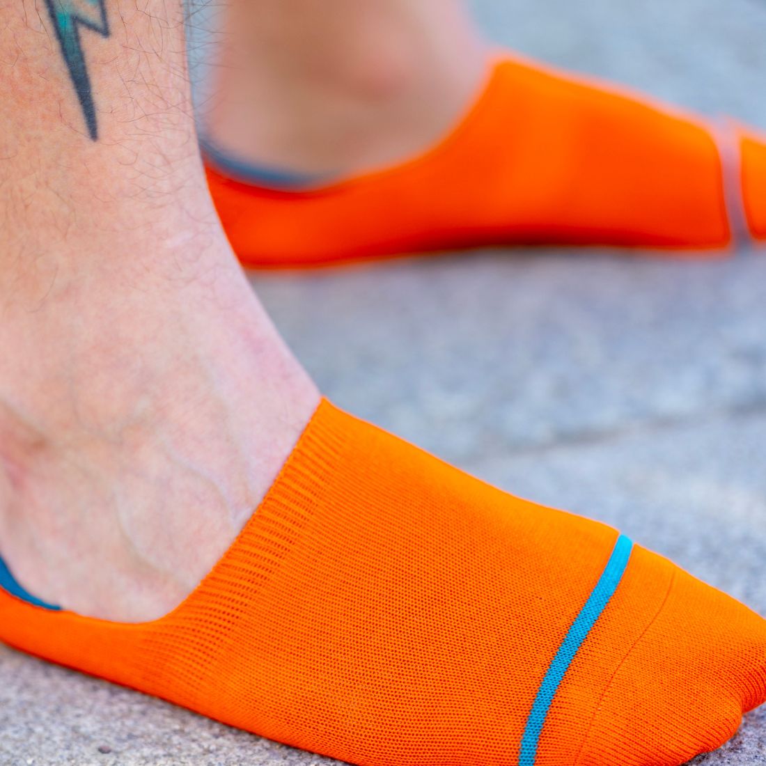 Swole Panda Neon Orange No-Show Bamboo Socks – Breathable & Invisible