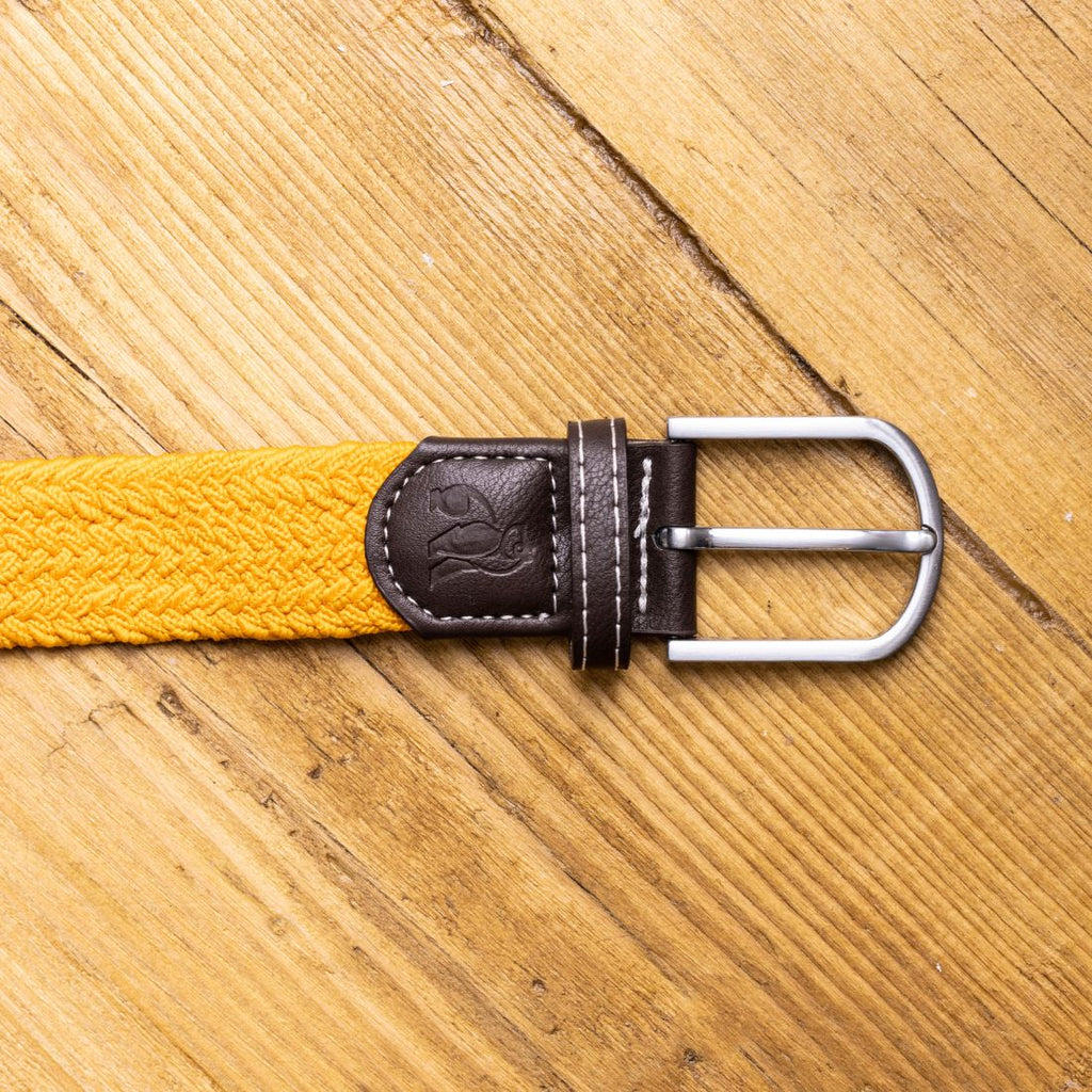 Swole Panda Yellow Woven Belt – Sustainable Recycled Elasticated Belt