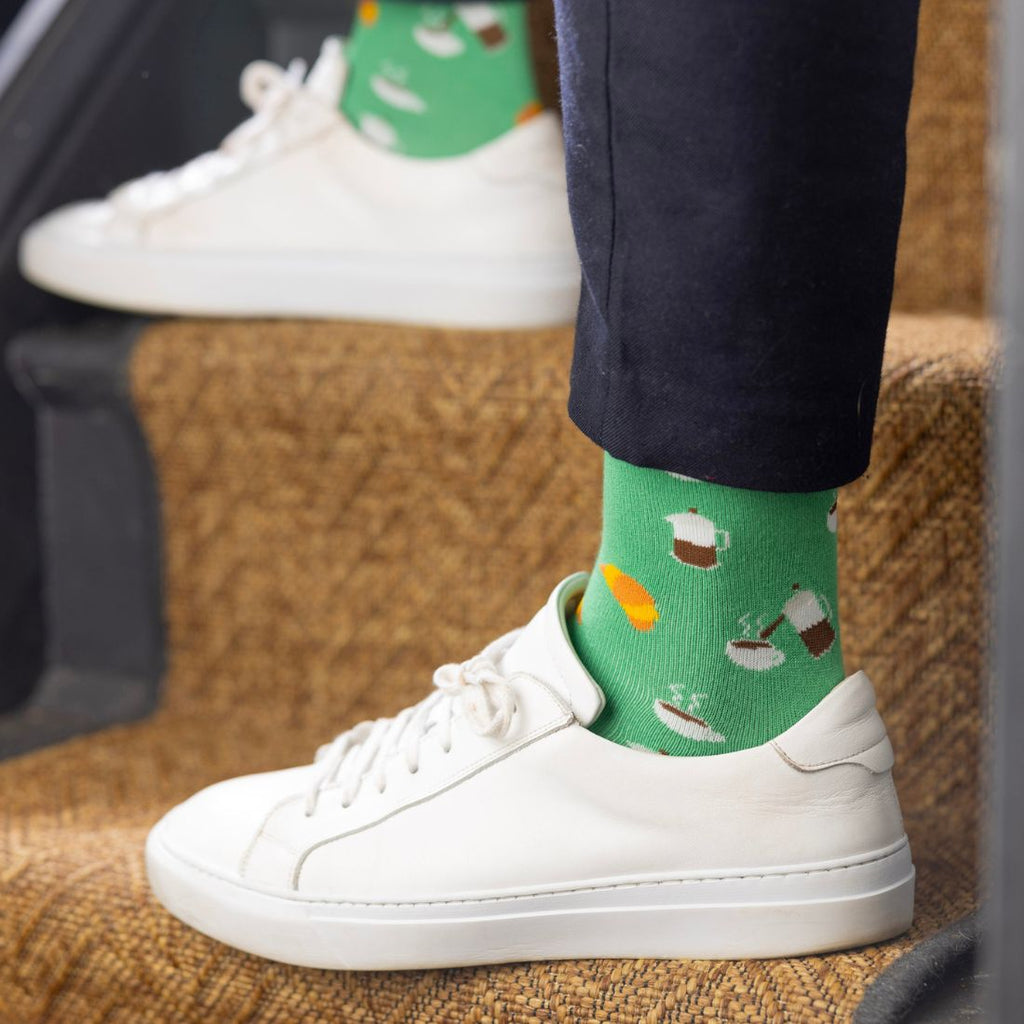 Swole Panda Coffee and Croissant Bamboo Socks – Soft Novelty Socks