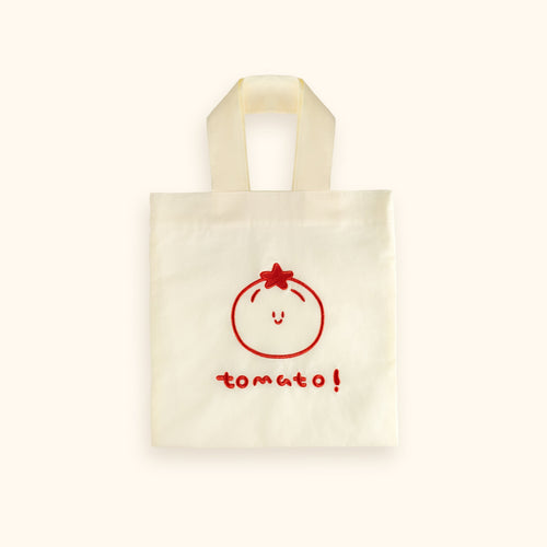 LuLuFun Studio Tomato Print Cotton Canvas Tote Bag - Handmade Shopper