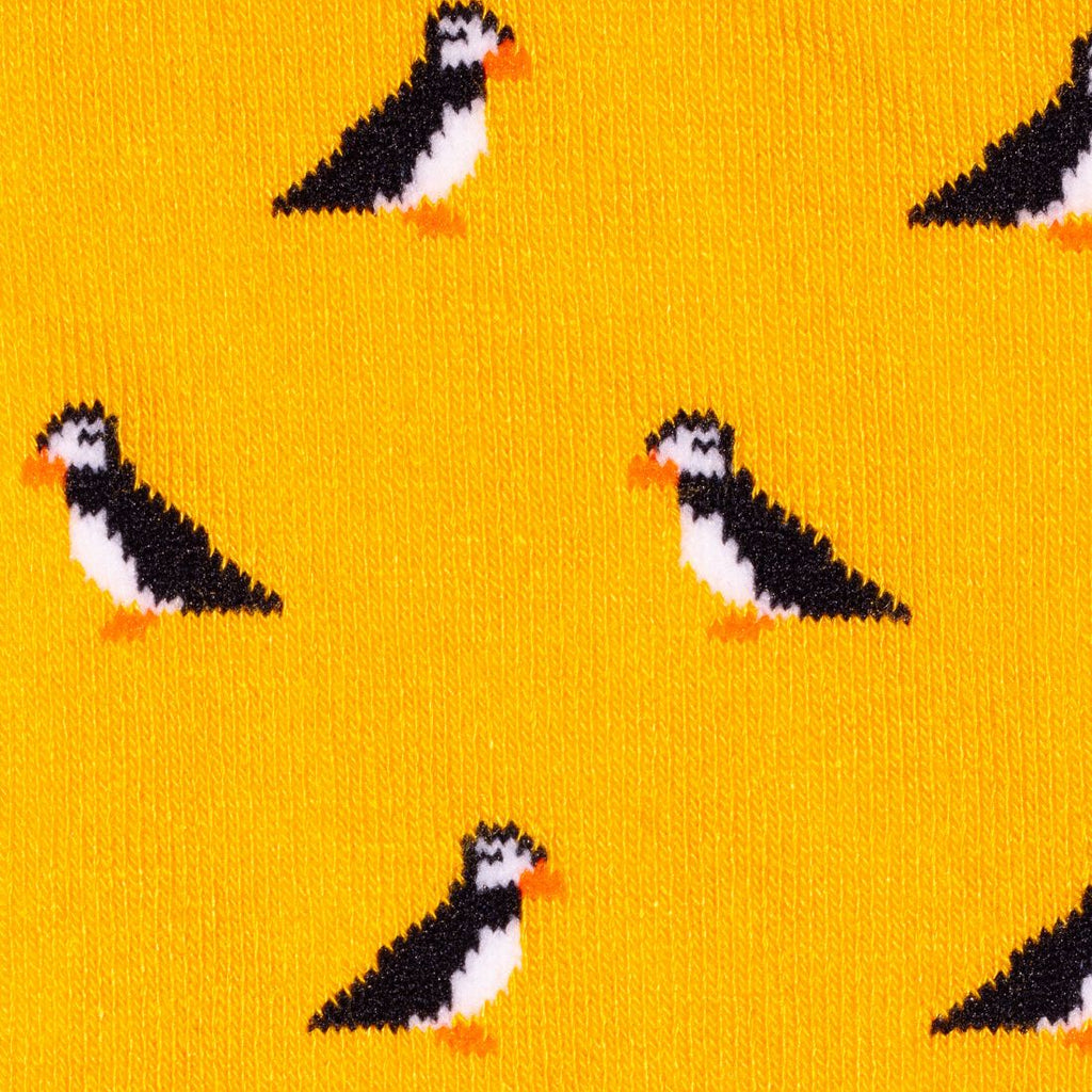 Swole Panda Puffin Bamboo Socks – Sustainable Yellow Novelty Footwear