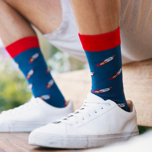 Swole Panda Rocket Robot Matching Bamboo Socks for Adults and Kids
