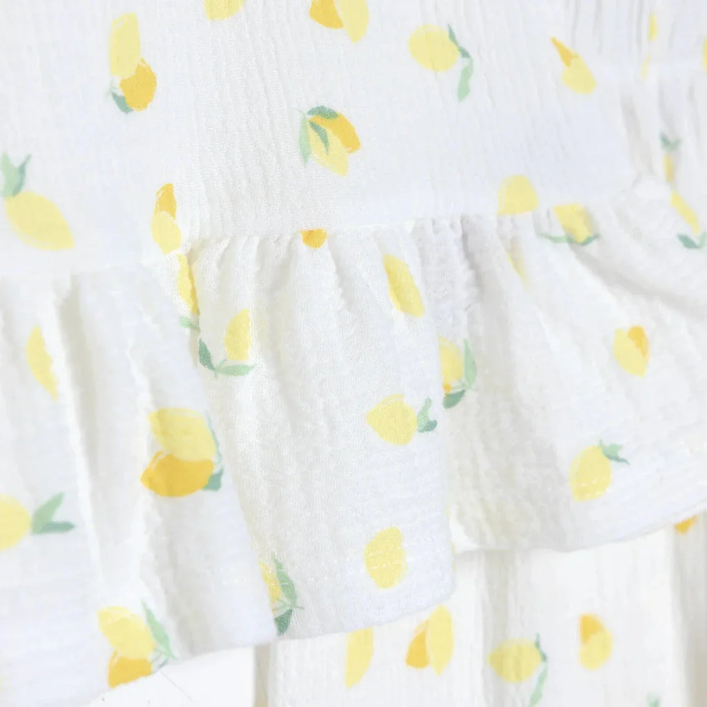 HelloBaby Girls Blouse-Muslin Trousers Fruits - Ecru Printed