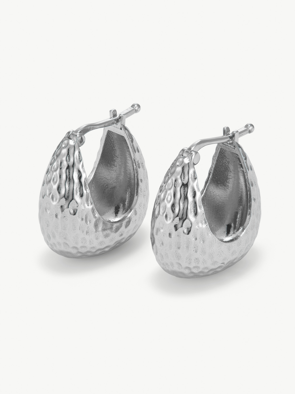 No More Nobody Jude Hammered Recycled Sterling Silver Hoop Earrings