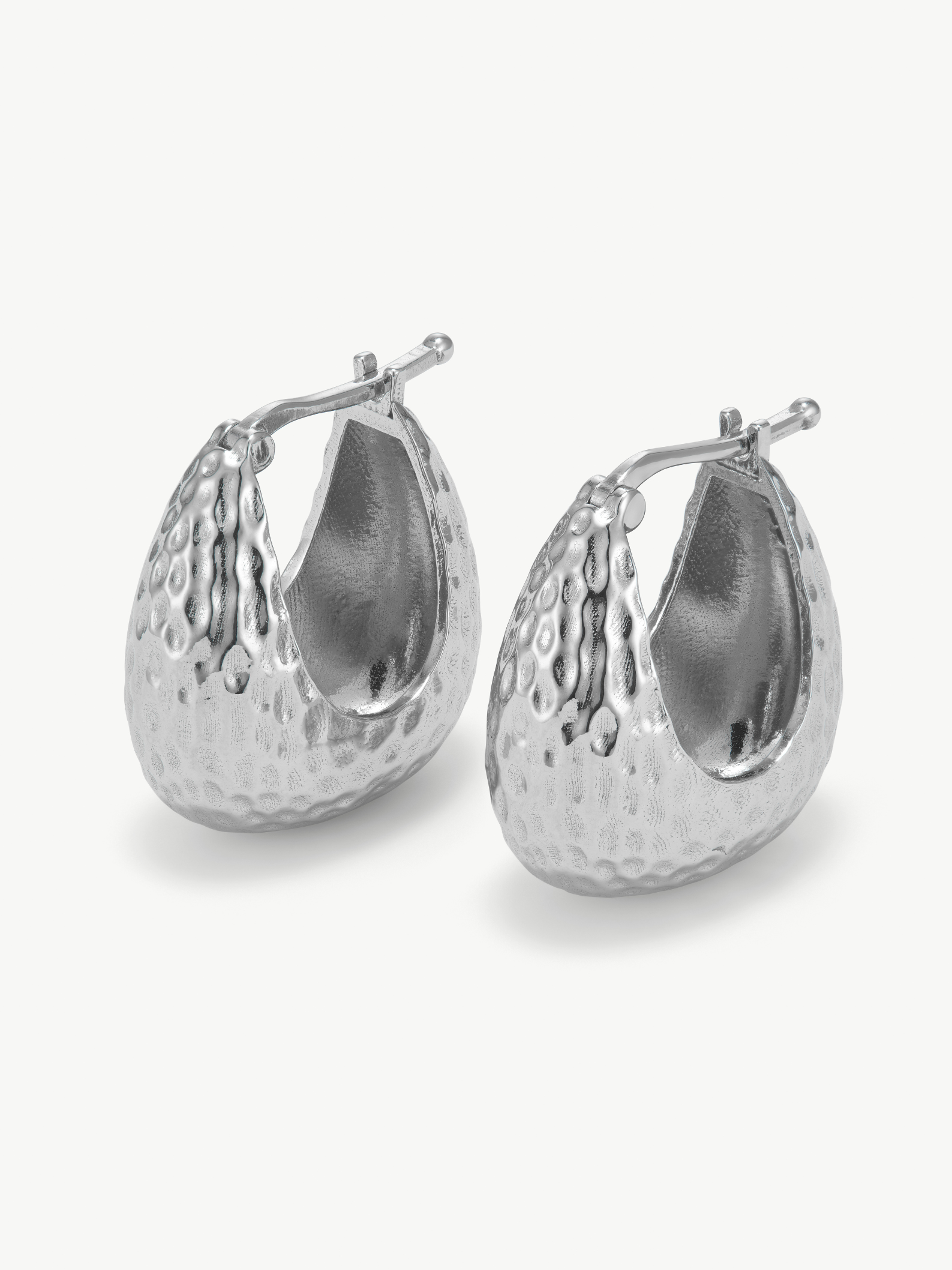 No More Nobody Jude Hammered Recycled Sterling Silver Hoop Earrings