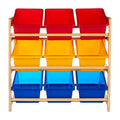 Orsina Kids 3-Tier Toy Storage Unit – Pine Frame Playroom Organizer