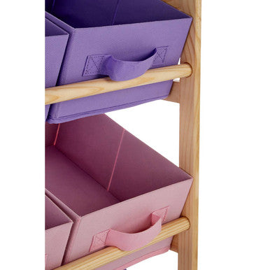 Orsina Kids Toy Storage Unit – 9 Canvas Tubs Organizer for Playrooms