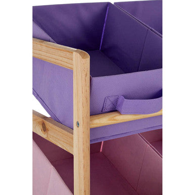 Orsina Kids Toy Storage Unit – 9 Canvas Tubs Organizer for Playrooms