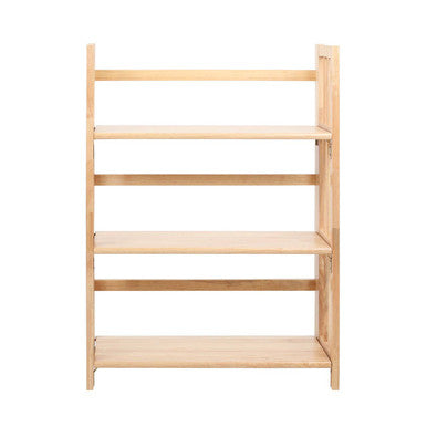 Orsina Heva 3-Tier Foldable Hevea Wood Stackable Shelf Unit