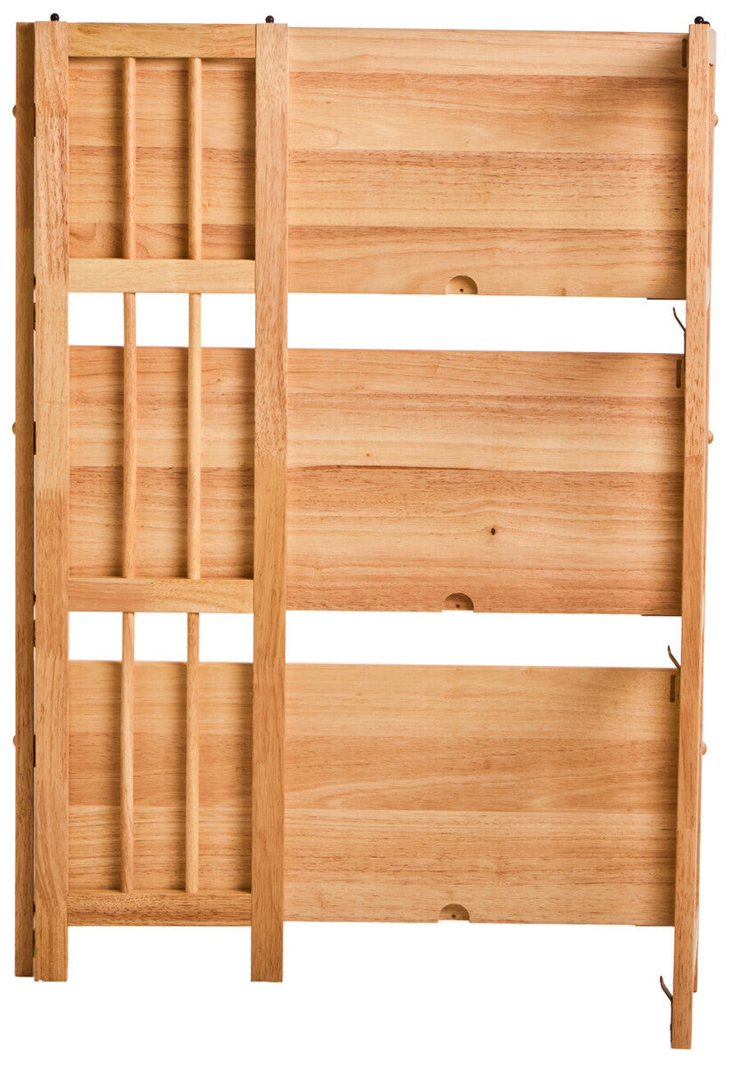 Orsina Heva 3-Tier Foldable Hevea Wood Stackable Shelf Unit