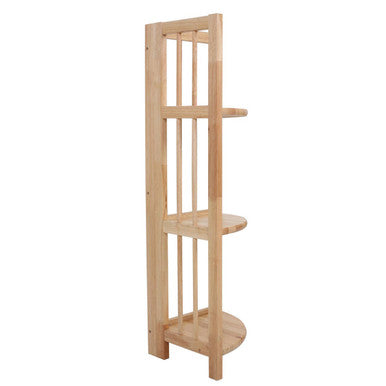 Orsina Heva 3-Tier Corner Shelf Unit | Tropical Hevea Wood Storage