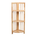 Orsina Heva 3-Tier Corner Shelf Unit | Tropical Hevea Wood Storage