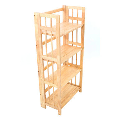 Orsina Heva 4-Tier Tropical Hevea Wood Shelving Unit | Storage Shelf