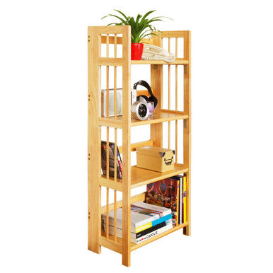 Orsina Heva 4-Tier Tropical Hevea Wood Shelving Unit | Storage Shelf