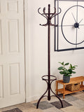 Orsina Kennedy Mahogany Wood Coat Stand | Traditional Hallway Rack