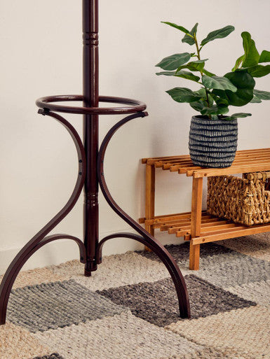 Orsina Kennedy Mahogany Wood Coat Stand | Traditional Hallway Rack