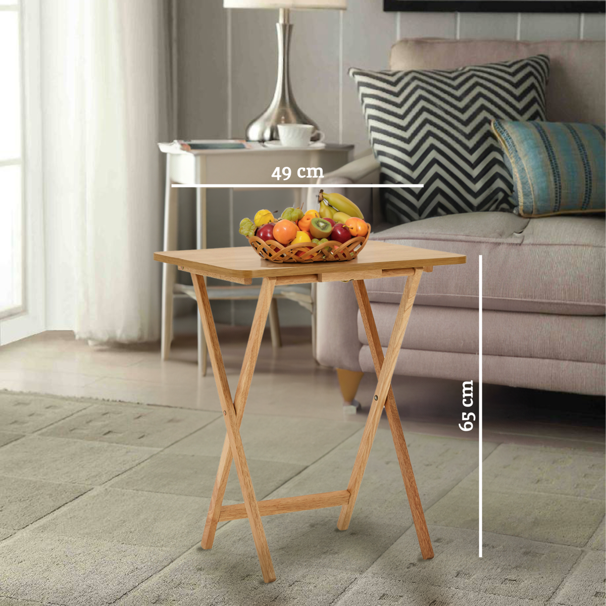 Orsina Heva Tropical Hevea Wood Folding Snack Table – Modern Furniture