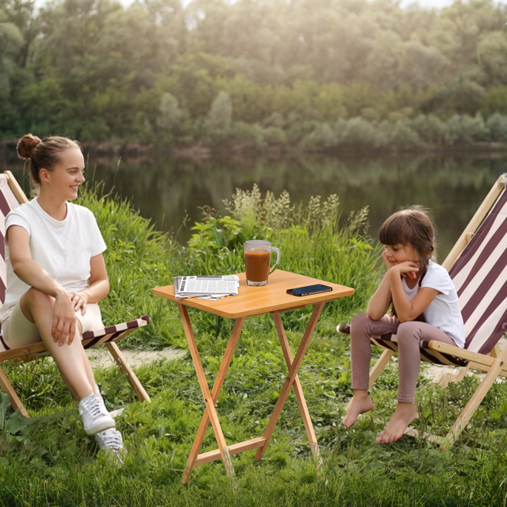 Orsina Heva Tropical Hevea Wood Folding Snack Table – Modern Furniture