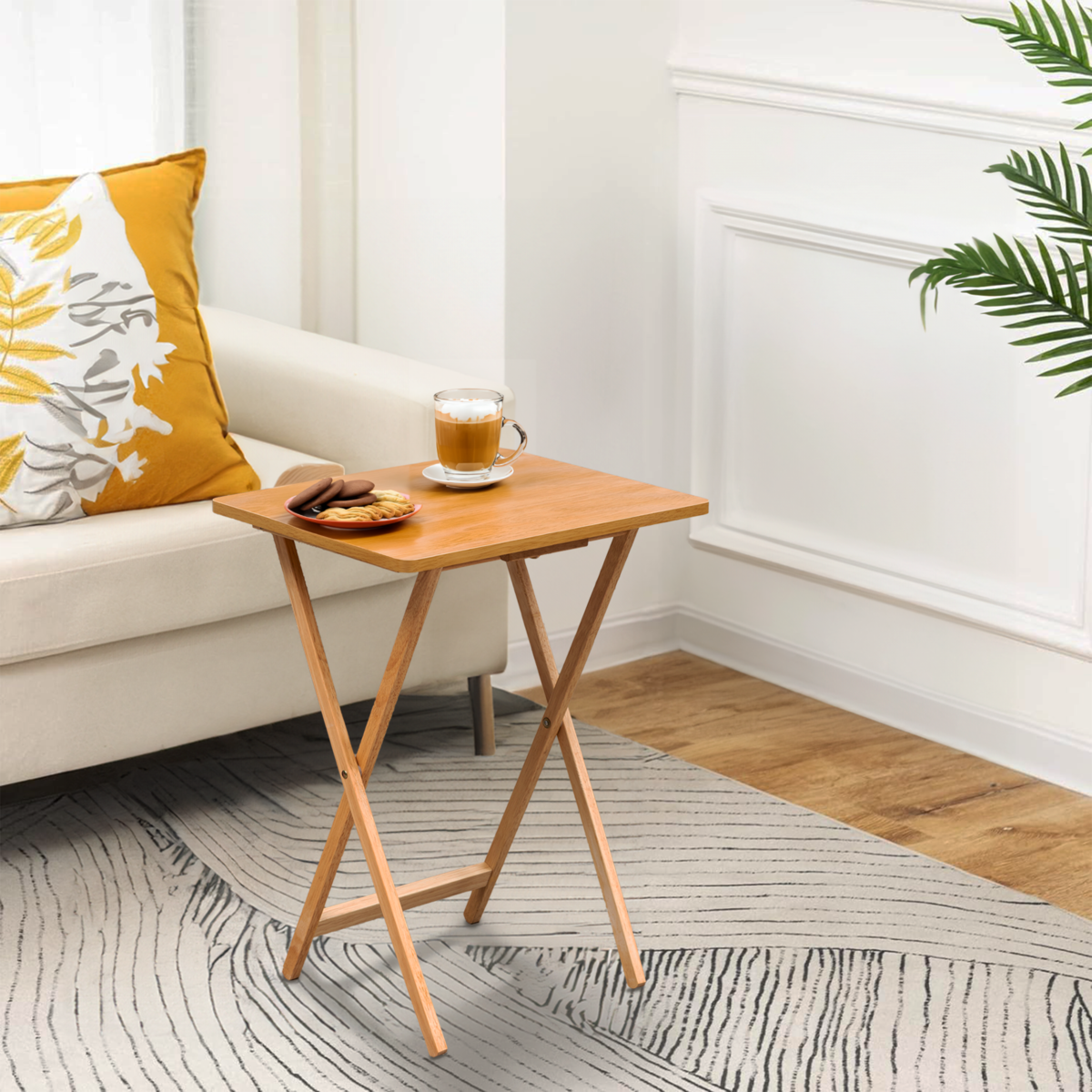 Orsina Heva Tropical Hevea Wood Folding Snack Table – Modern Furniture