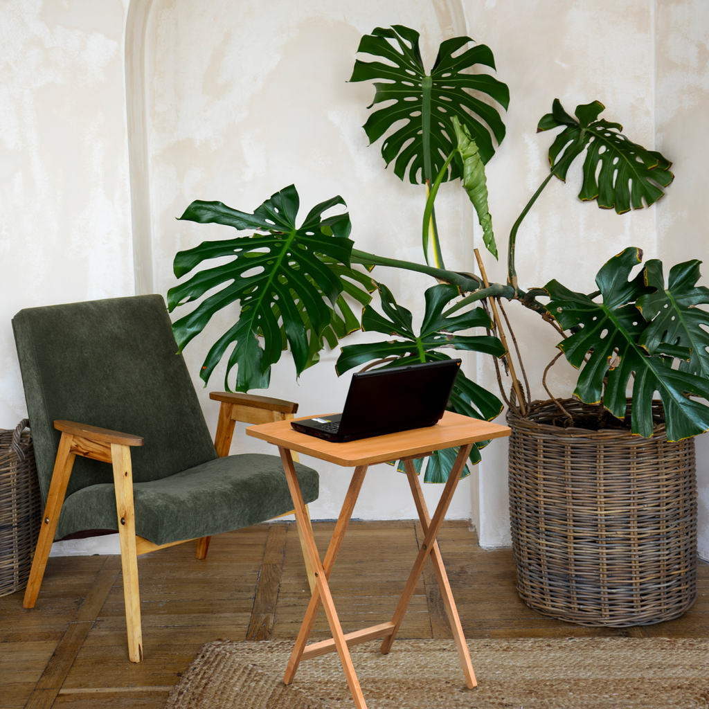 Orsina Heva Tropical Hevea Wood Folding Snack Table – Modern Furniture