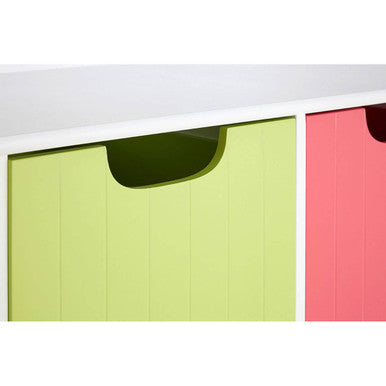 Orsina Isla Kids Toy Storage Unit - White with 4 Coloured Boxes