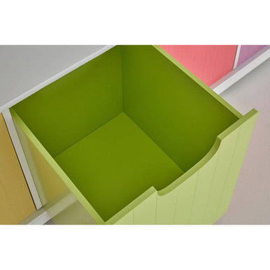 Orsina Isla Kids Toy Storage Unit - White with 4 Coloured Boxes