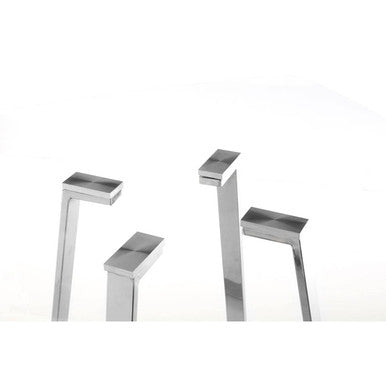 Orsina Metropolitan Square Glass Dining Table with Silver Metal Base