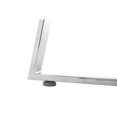 Orsina Metropolitan Square Glass Dining Table with Silver Metal Base