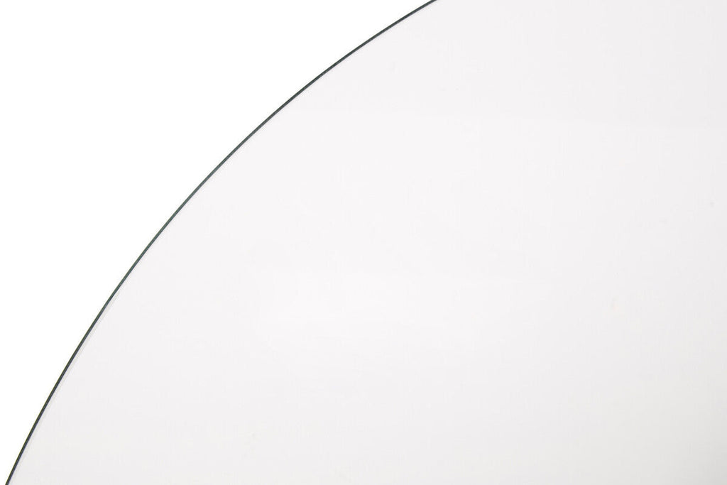Orsina Metropolitan Round Glass Dining Table with Silver Metal Base