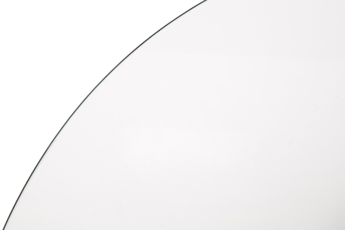 Orsina Metropolitan Round Glass Dining Table with Silver Metal Base