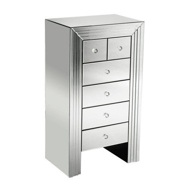 Orsina Mirrored 6 Drawer Chest – Contemporary Glam Bedroom Dresser