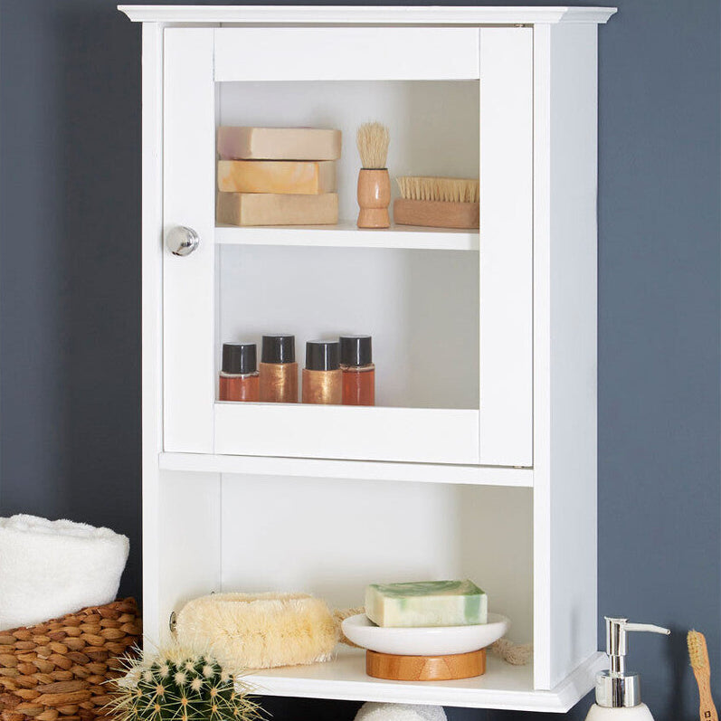 Orsina Portland White Wall Cabinet – Modern Bathroom Storage Unit
