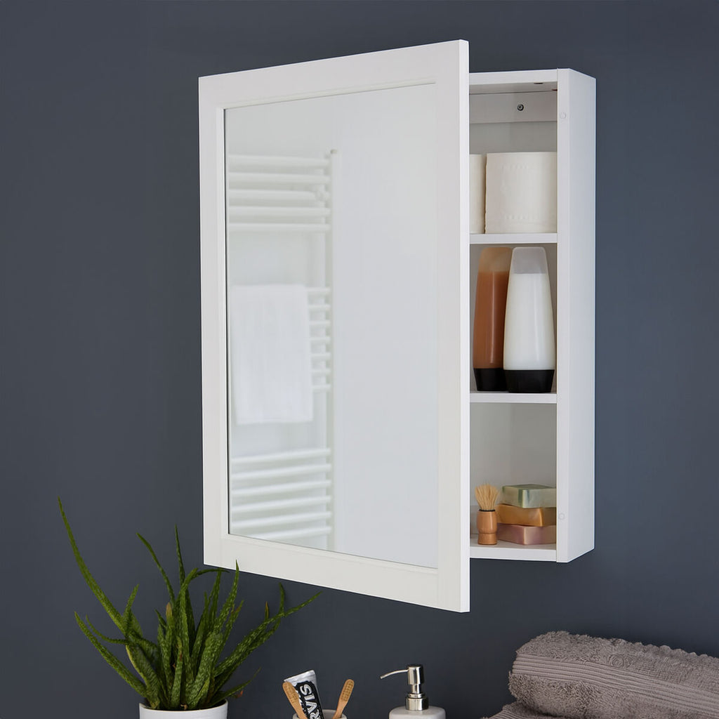 Orsina Port Mirrored Wall Cabinet | Modern Bathroom Storage with 2 Shelves