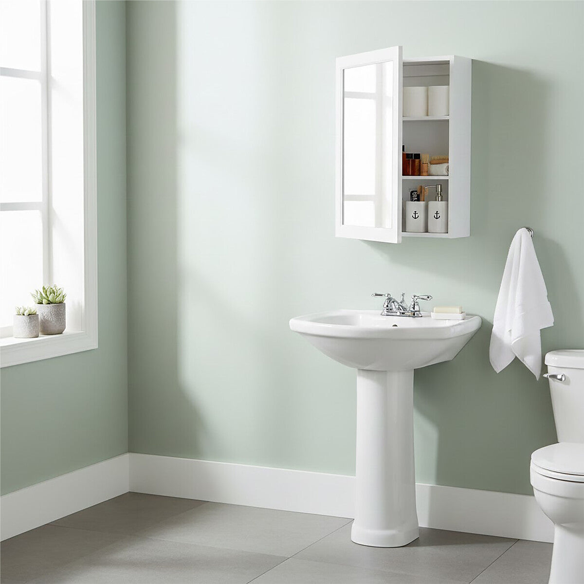 Orsina Port Mirrored Wall Cabinet | Modern Bathroom Storage with 2 Shelves