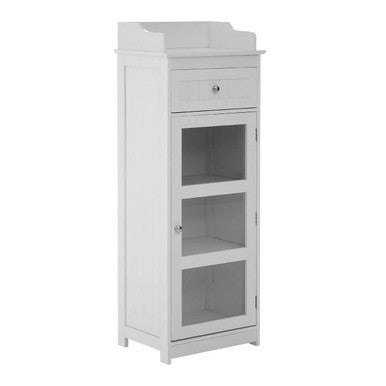 Orsina Portland Glass Door Floor Standing Cabinet – Modern Storage