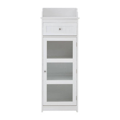 Orsina Portland Glass Door Floor Standing Cabinet – Modern Storage