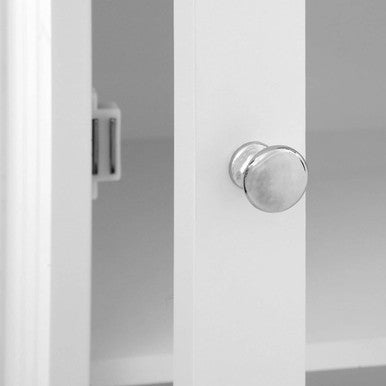Orsina Portland Glass Door Floor Standing Cabinet – Modern Storage