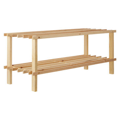 Orsina Arla 2-Tier Shoe Rack – Natural and Cedar Wood Entryway Storage