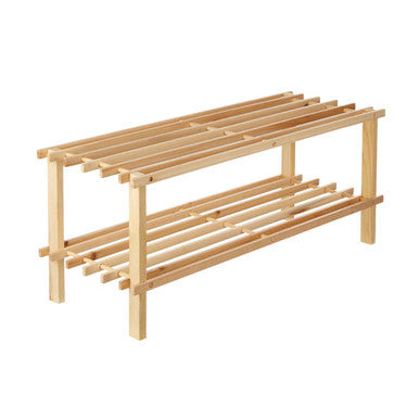 Orsina Arla 2-Tier Shoe Rack – Natural and Cedar Wood Entryway Storage