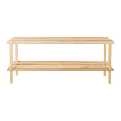 Orsina Arla 2-Tier Shoe Rack – Natural and Cedar Wood Entryway Storage